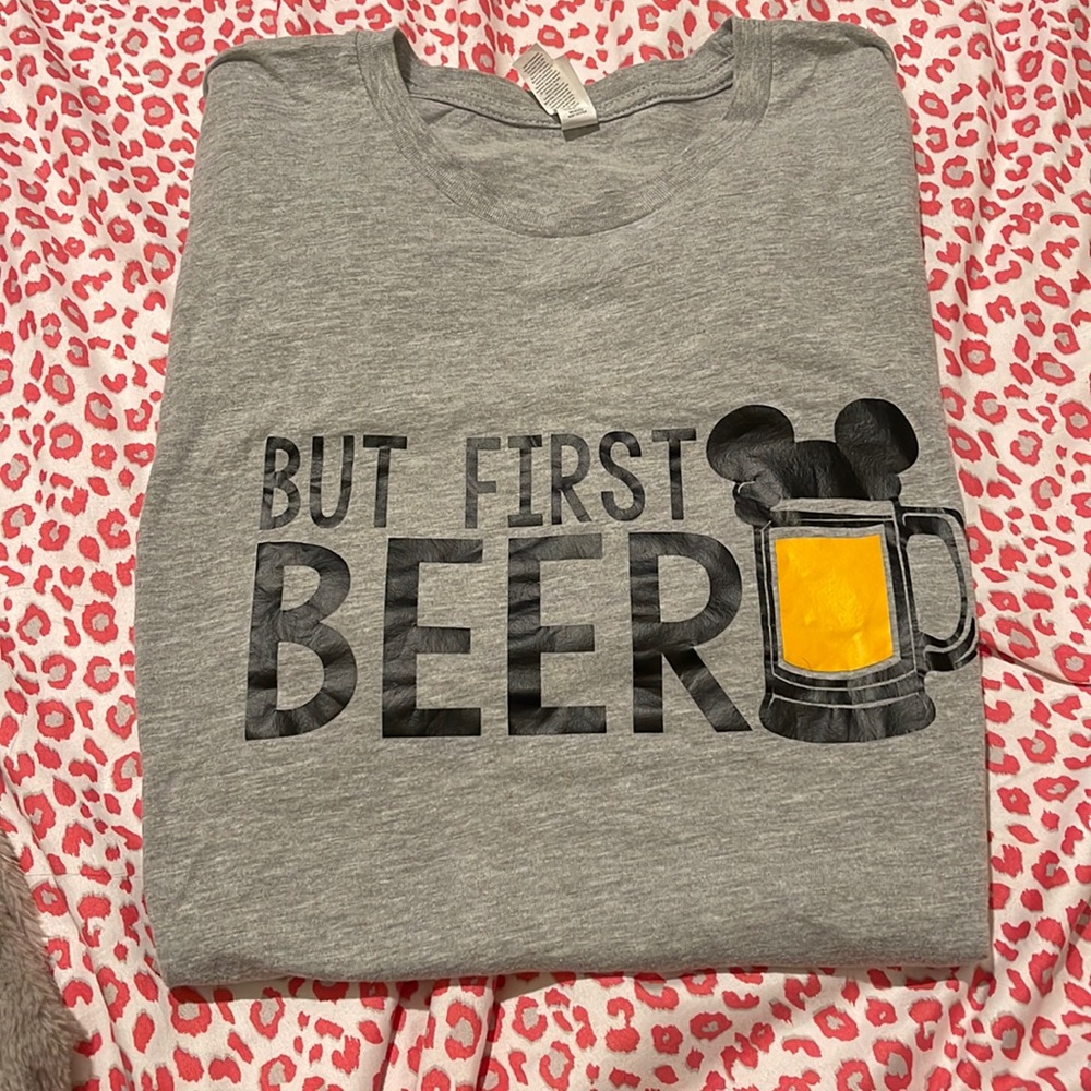 Disney World Epcot but first beer drinking tshirt